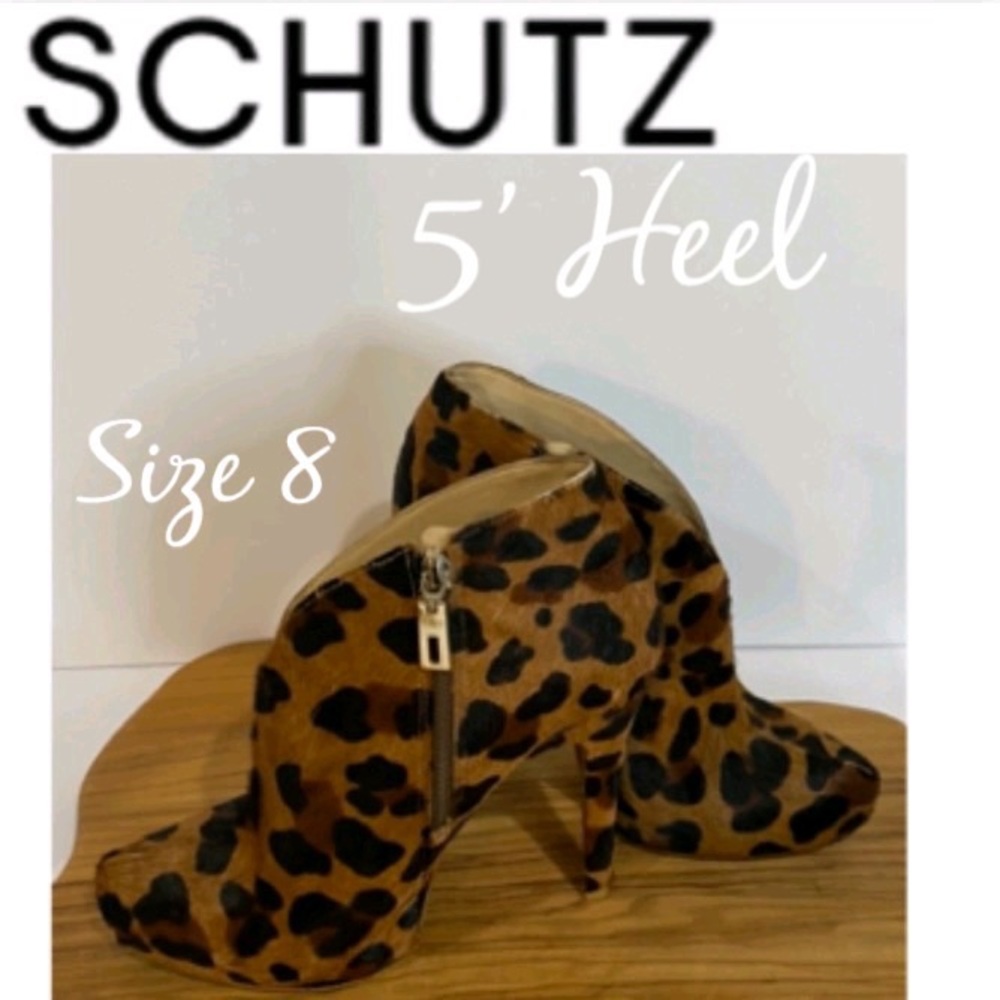 ! Schulz Sexy Leopard 🐆 5’ heel Boots-Size 8 - Picture 2 of 16